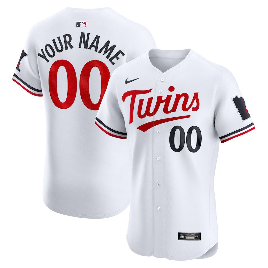Men Minnesota Twins Nike White Home Elite Custom MLB Jersey->customized mlb jersey->Custom Jersey